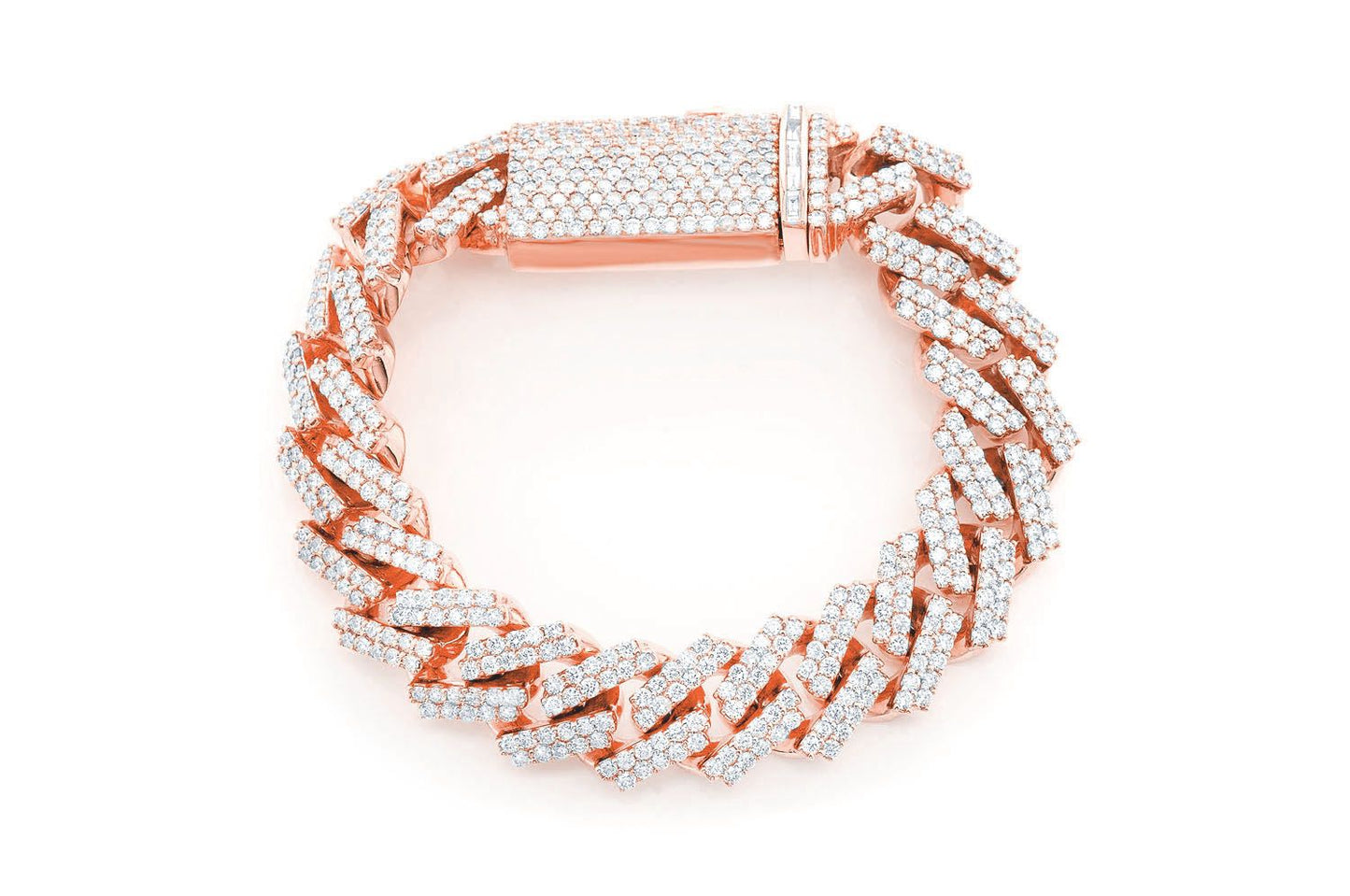 18MM RAISED CUBAN LINK BRACELET 14K   21.50CTW