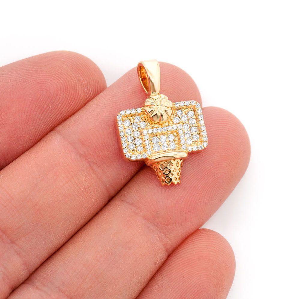 Pandantiv cu diamant, aur masiv de 14K, 1.00ct
