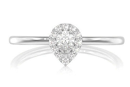 0.25CTW PEAR HALO SCALLOP - DIAMOND ENGAGEMENT RING