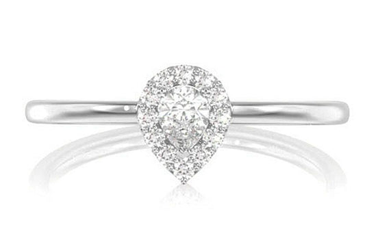 INEL DE LOGODNĂ CU DIAMANT, HALO SCALLOP, 0.25 CTW, PARĂ