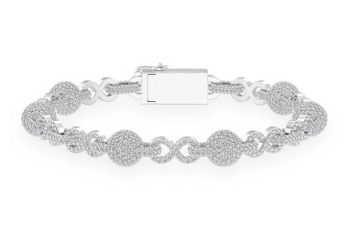 FIGURE EIGHT SPHERE DIAMOND BRACELET 14K SOLID GOLD 13.00CTW