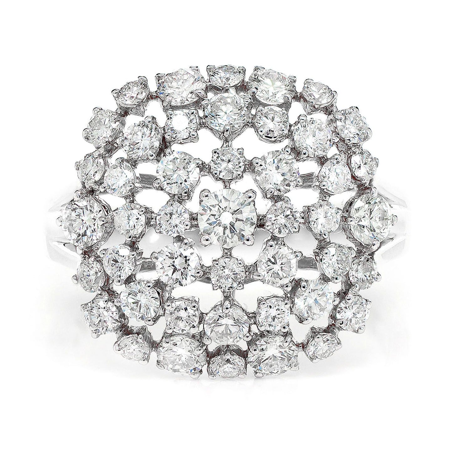 INEL COCKTAIL CU DIAMANTE CLUSTER, AUR MASIV DE 14K, 1.85CT