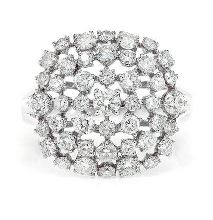 INEL COCKTAIL CU DIAMANTE CLUSTER, AUR MASIV DE 14K, 1.85CT