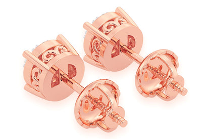 0.25CTW MOSAIC STUD DIAMOND EARRINGS 14K SOLID GOLD