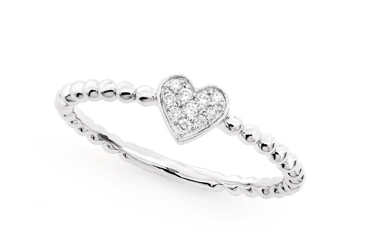 INEL CU DIAMANT ȘI INIMĂ, AUR MASIV DE 14K, 0.05CT
