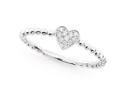 INEL CU DIAMANT ȘI INIMĂ, AUR MASIV DE 14K, 0.05CT