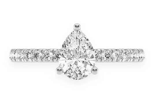 THINN - 0.75CT SOLITAIRE PEAR SHAPE - DIAMOND ENGAGEMENT RING