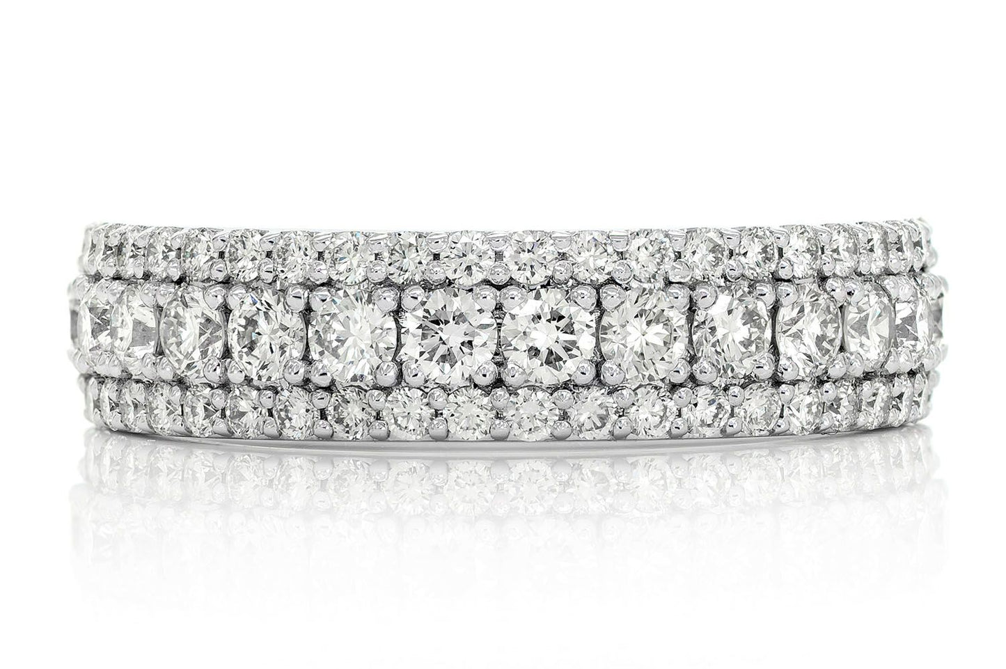 INEL CU TREI RÂNDURI DE DIAMANTE, AUR MASIV DE 14K, 1.50CTW