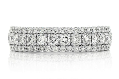 INEL CU TREI RÂNDURI DE DIAMANTE, AUR MASIV DE 14K, 1.50CTW