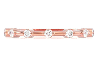 9 STONE STACKABLE DIAMOND BAND RING 14K SOLID GOLD 0.25CTW