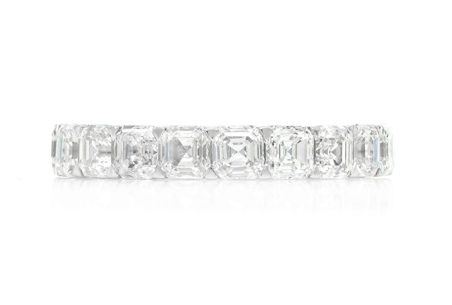 Бриллиантовое кольцо ASSCHER ETERNITY из цельного золота 14 карат, 4,65 карата