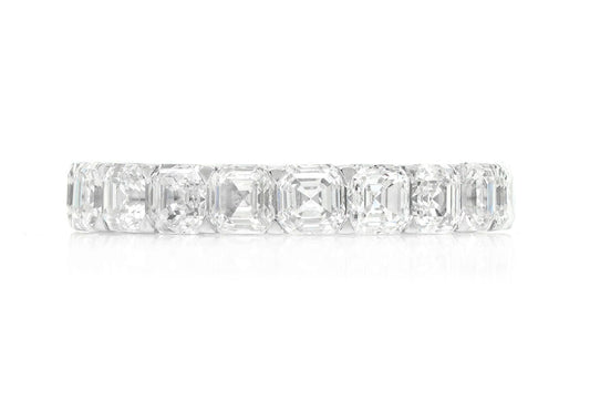 Бриллиантовое кольцо ASSCHER ETERNITY из цельного золота 14 карат, 4,65 карата