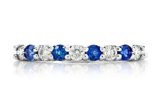 INEL CU SAFIR ALBASTRU ȘI DIAMANT, AUR MASIV DE 14K, 0.65CT