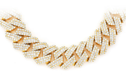 20MM BAGUETTE MIAMI CUBAN DIAMOND NECKLACE 14K SOLID GOLD 59.50CTW