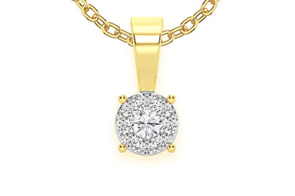MOSAIC DIAMOND PENDANT 14K SOLID GOLD 0.15CTW