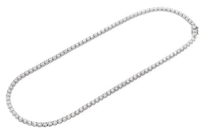 16PT CROWN SET DIAMOND TENNIS NECKLACE 14K SOLID GOLD 17.00CTW