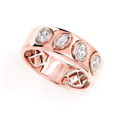 INEL CU BRINDĂ CU DIAMANTE ALTERNATIVE, MULTIFONDĂ, AUR MASIV DE 14K, 0.40CT