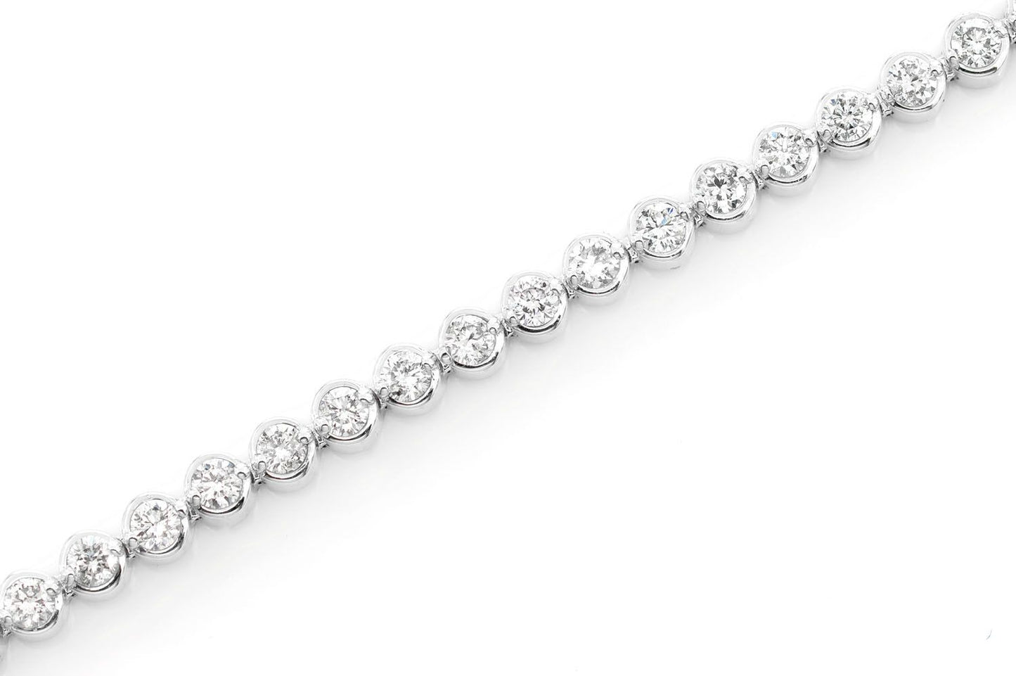 BEZEL SET DIAMOND TENNIS BRACELET 14K SOLID GOLD 2.00CTW