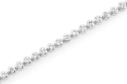 BEZEL SET DIAMOND TENNIS BRACELET 14K SOLID GOLD 2.00CTW