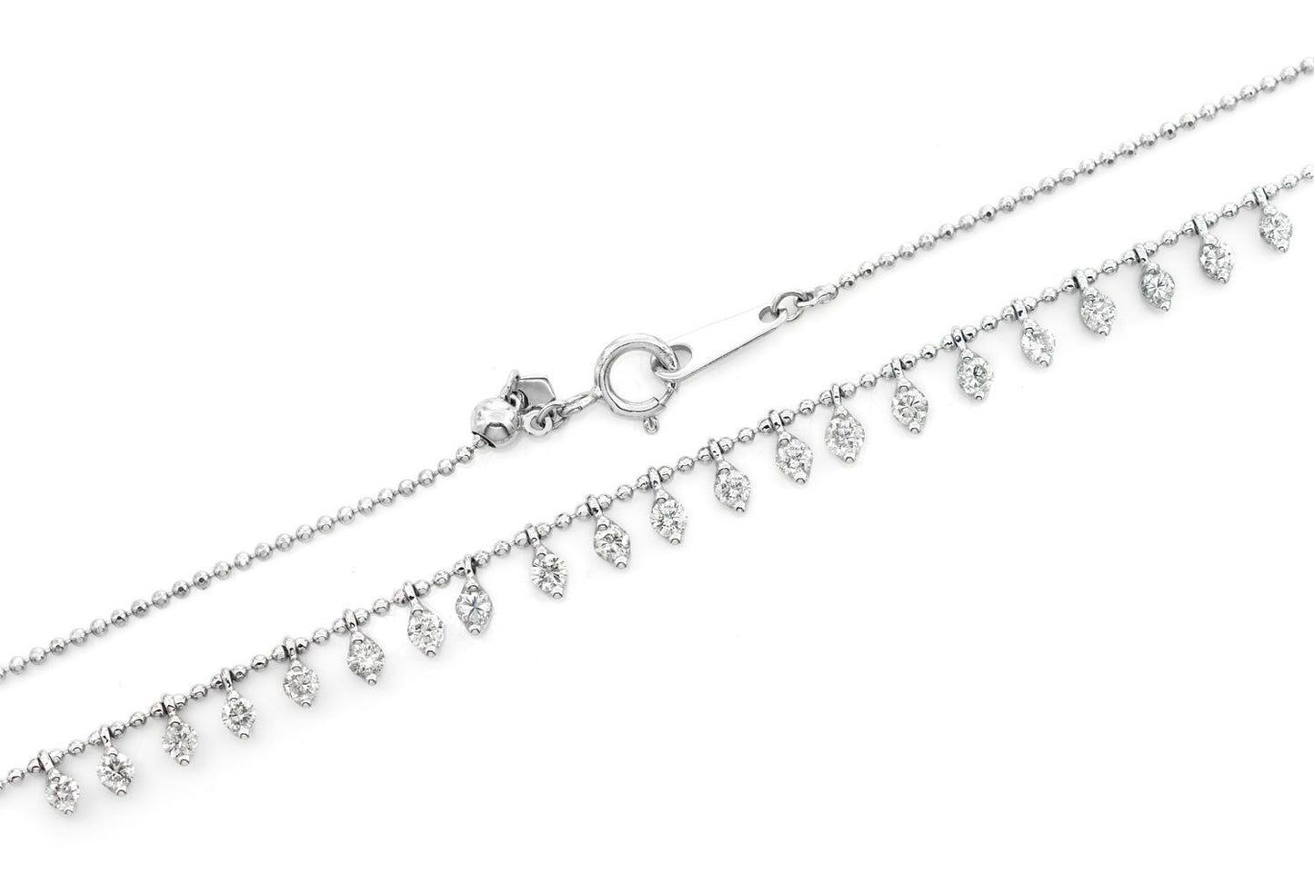21 STONE DIAMOND NECKLACE 14K SOLID GOLD 0.75CTW