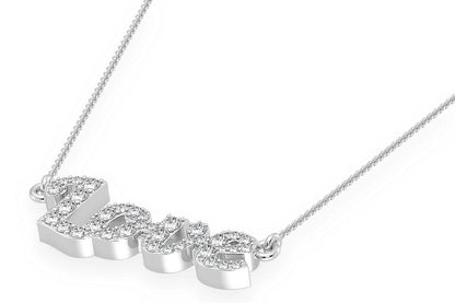 COLIER SCRIPT LOVE CU PANDANT ȘI DIAMANTE DIN AUR MASIV DE 14K