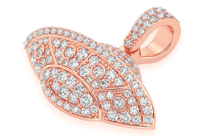 UFO SPACESHIP DIAMOND PENDANT 14K SOLID GOLD 1.25CTW