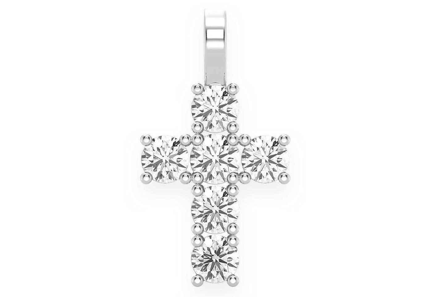 EXTRA LARGE ROCKS CROSS DIAMOND PENDANT 14K SOLID GOLD 1.50CTW