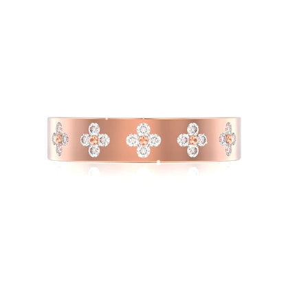 INEL CU TRIFOI CU DIAMANT, AUR MASIV DE 14K, 0.25CT