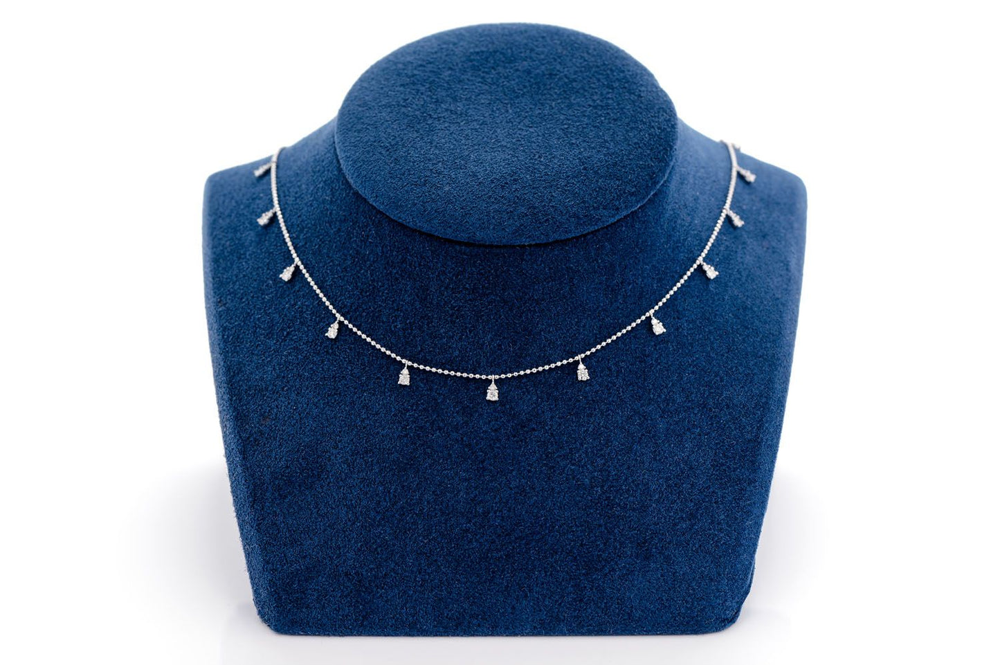 DROPLET DIAMOND NECKLACE 14K SOLID GOLD 0.50CTW