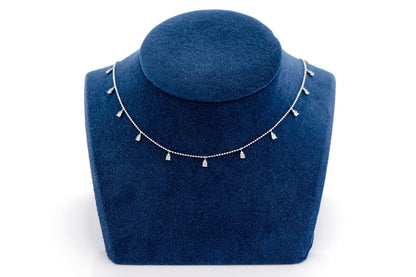 DROPLET DIAMOND NECKLACE 14K SOLID GOLD 0.50CTW