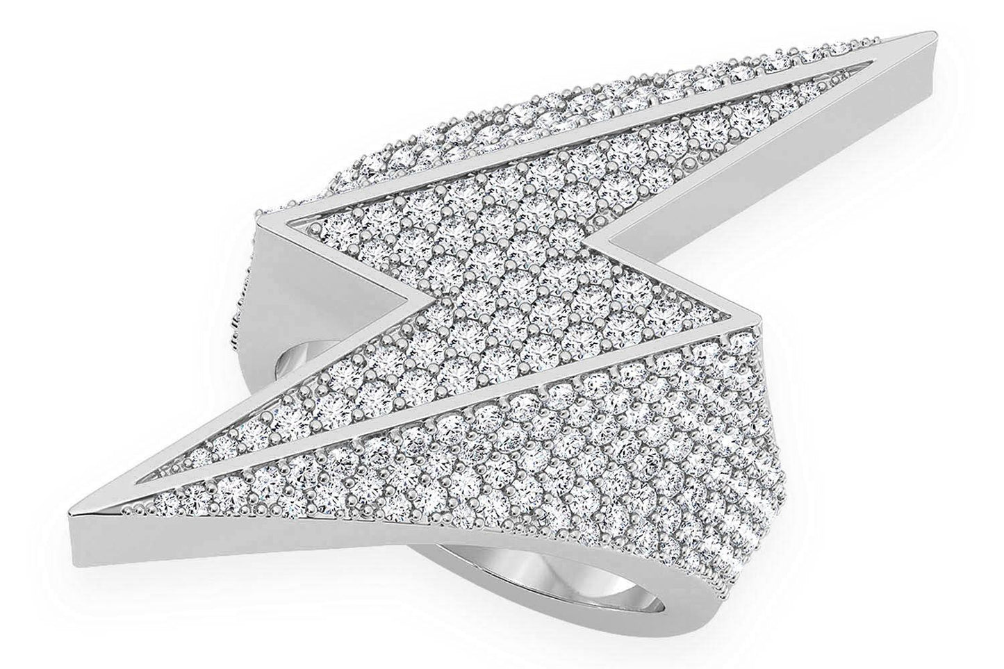 LIGHTNING BOLT DIAMOND RING 14K SOLID GOLD 2.25CTW