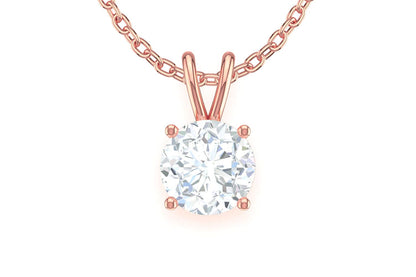 ROUND SOLITAIRE PENDANT 14K  0.75CTW