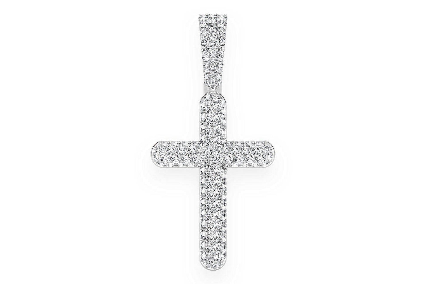 Подвеска Bubble Cross с бриллиантами, цельное золото 14 карат, 1,10 карата