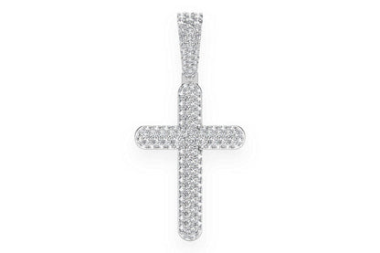 Подвеска Bubble Cross с бриллиантами, цельное золото 14 карат, 1,10 карата