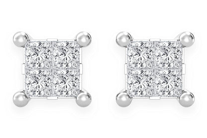 CERCEI CU DIAMANTE QUAD 0.50CTW DIN AUR MASIV DE 14K