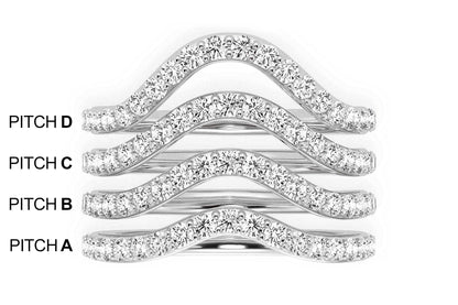 PITCH C CURVED DIAMOND BAND 14K SOLID GOLD 0.40CTW