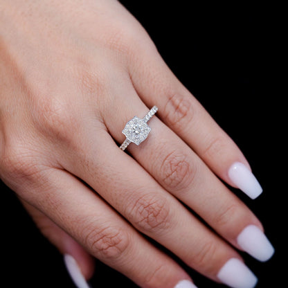 1.00CTW DOUBLE LAYER UNDER HEART - DIAMOND ENGAGEMENT RING