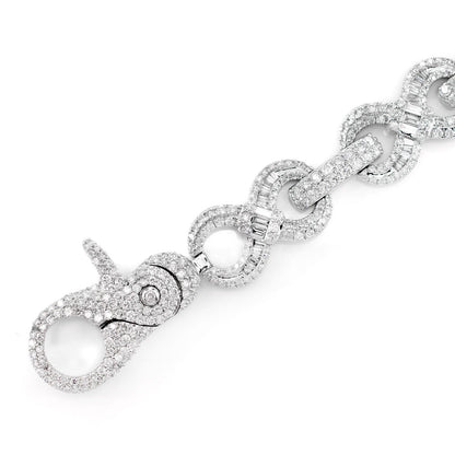 INFINITY BAGUETTE DIAMOND LINK BRACELET SOLID GOLD 8.25CTW