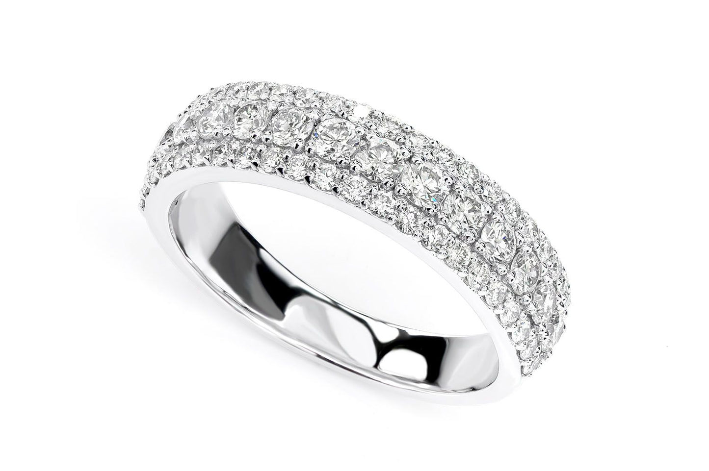 INEL CU TREI RÂNDURI DE DIAMANTE, AUR MASIV DE 14K, 1.50CTW