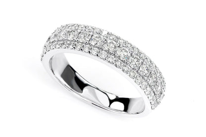 INEL CU TREI RÂNDURI DE DIAMANTE, AUR MASIV DE 14K, 1.50CTW