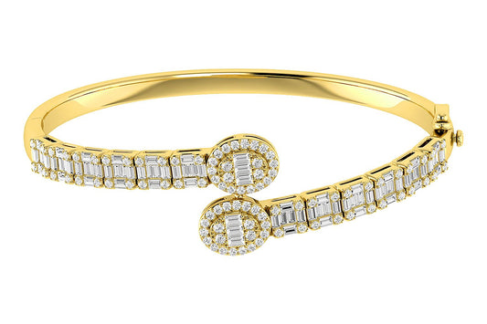 DIAMOND BYPASS BRACELET 14K SOLID GOLD 2.85CTW