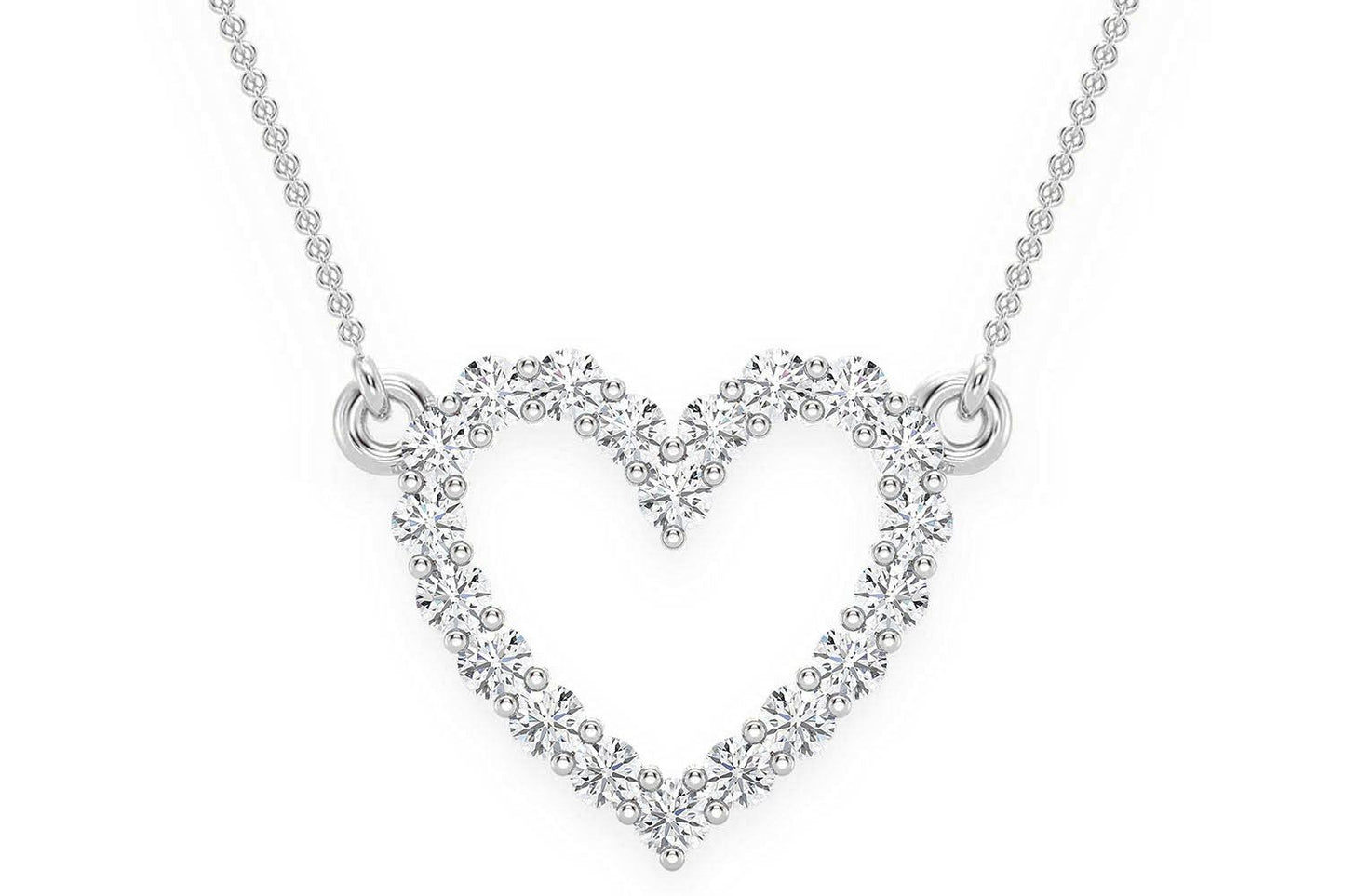 PANDANT CU INIMĂ ȘI DIAMANT, AUR MASIV DE 14K, 0.15CT