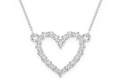 PANDANT CU INIMĂ ȘI DIAMANT, AUR MASIV DE 14K, 0.15CT