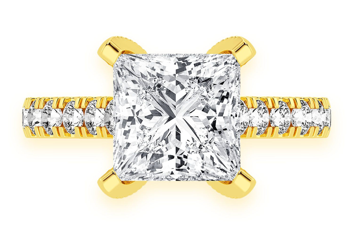 THINN - 3.00CT PRINCESS CUT - DIAMOND ENGAGEMENT RING