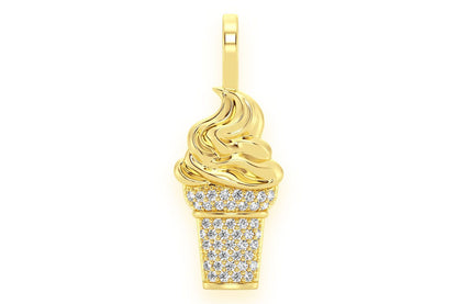 PANDANT CU DIAMANT, ÎNGHEȚATĂ, AUR MASIV DE 14K, 0,15 CT