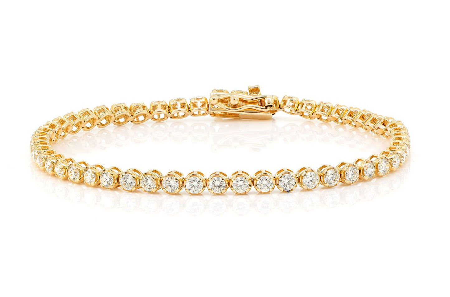 10PT CROWN SET DIAMOND BRACELET 14K SOLID GOLD 4.50CTW