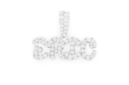 ERIC CUSTOM NAMEPLATE DIAMOND PENDANT 14K SOLID GOLD