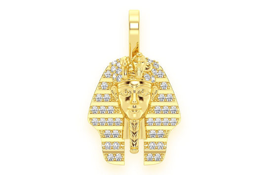 PHARAOH DIAMOND PENDANT 14K SOLID GOLD 0.20CTW