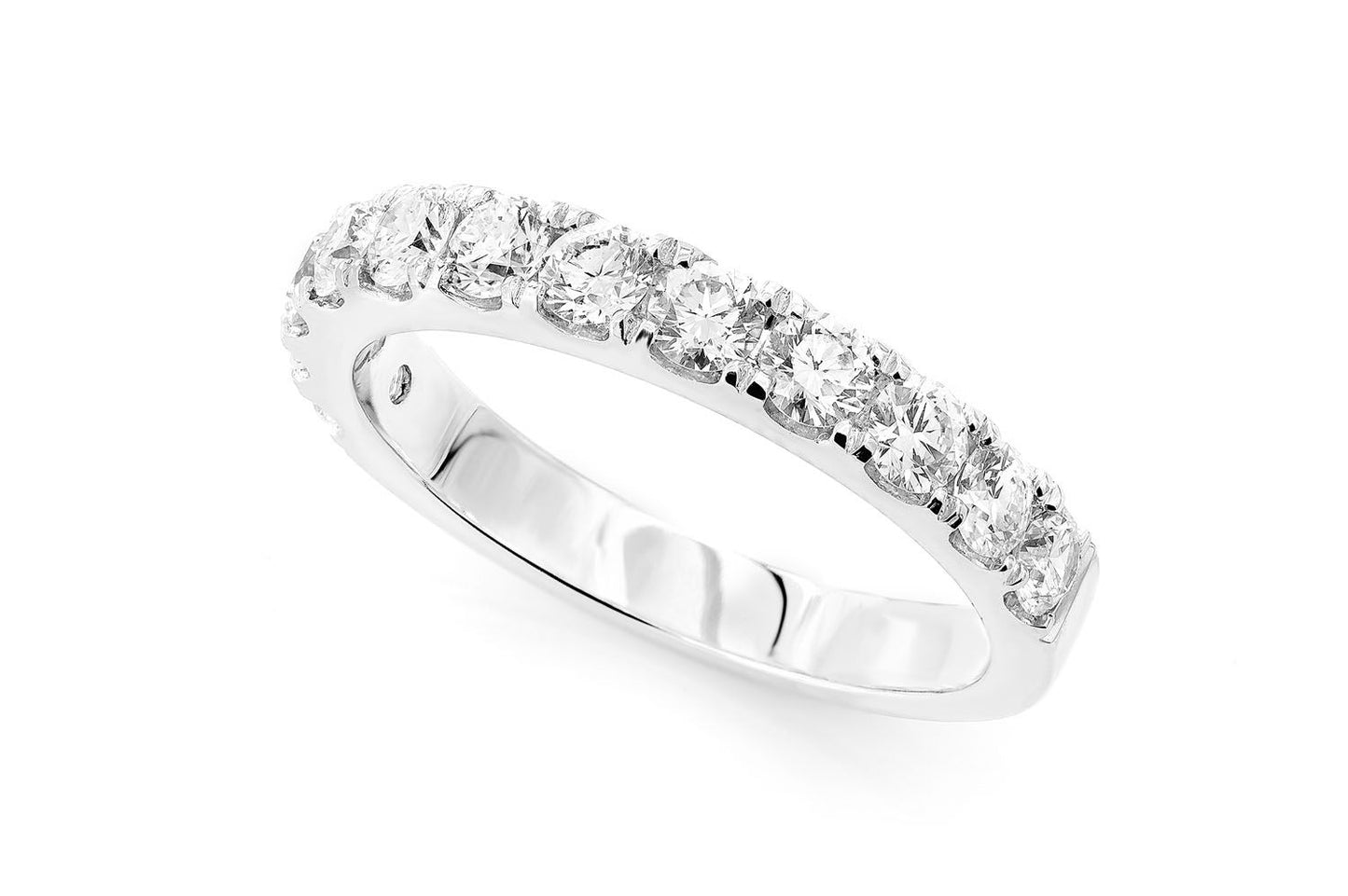 12 STONE DIAMOND BAND 14K SOLID GOLD 1.00CTW