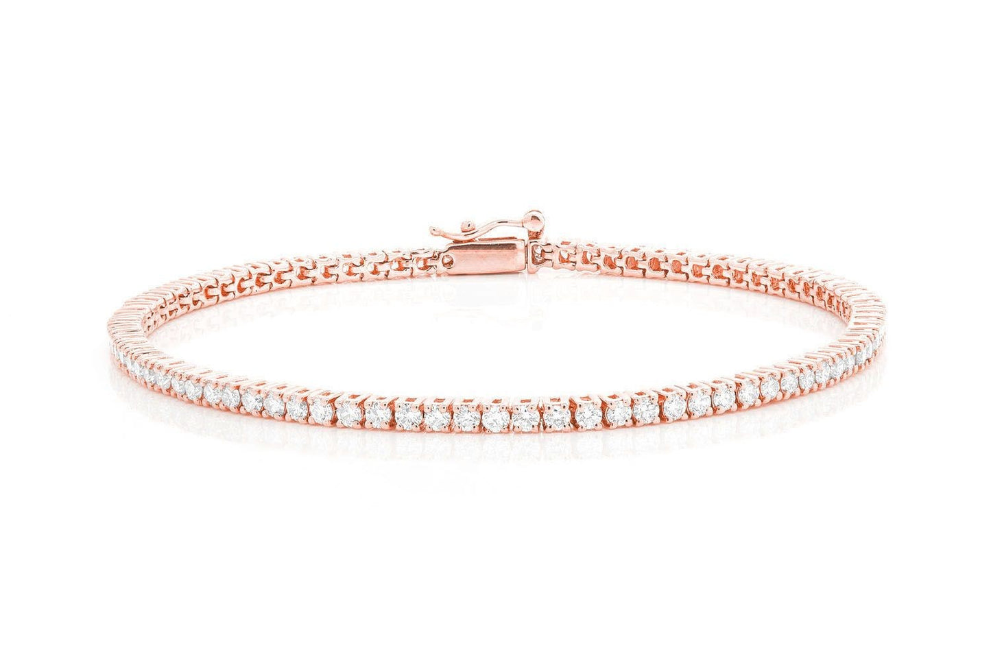 2PT PRONG SET DIAMOND TENNIS BRACELET 14K SOLID GOLD 2.00CTW